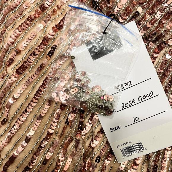 Mac Duggal 5372 Sequin A Line Gown Rose Gold Size 10 - Picture 8 of 9